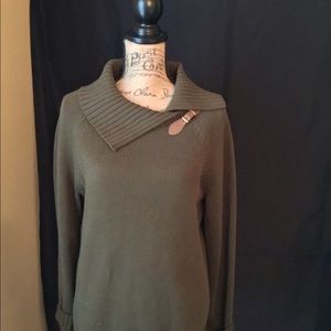 Talbots Brown Sweater with Buckle Sz L